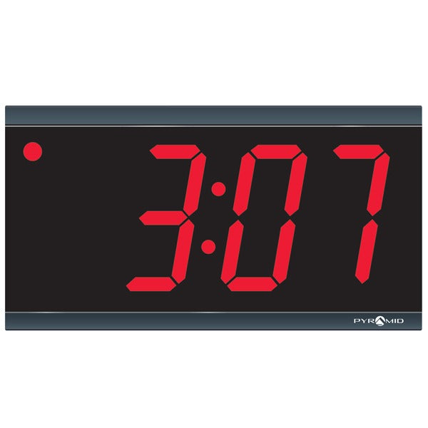 Pyramid Time Systems DIG Polycarbonate Clock, 6 1/4" High, Black - 11 1/2"