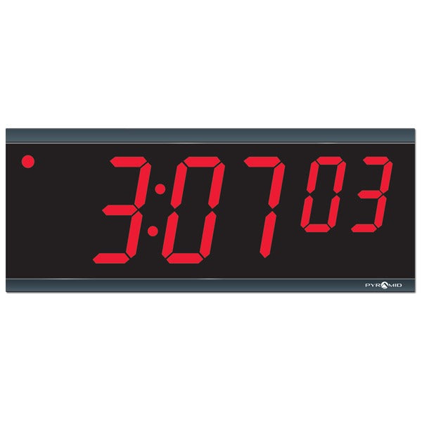 Pyramid Time Systems DIG Polycarbonate Clock, 6 1/4" High, Black - 15 1/2"