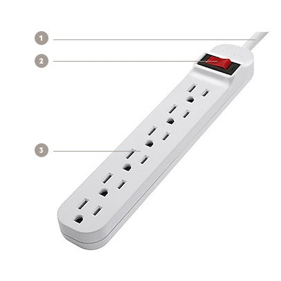 Belkin F9P609-03 Power Strip, 3 5/8" x 80", White - photo 2