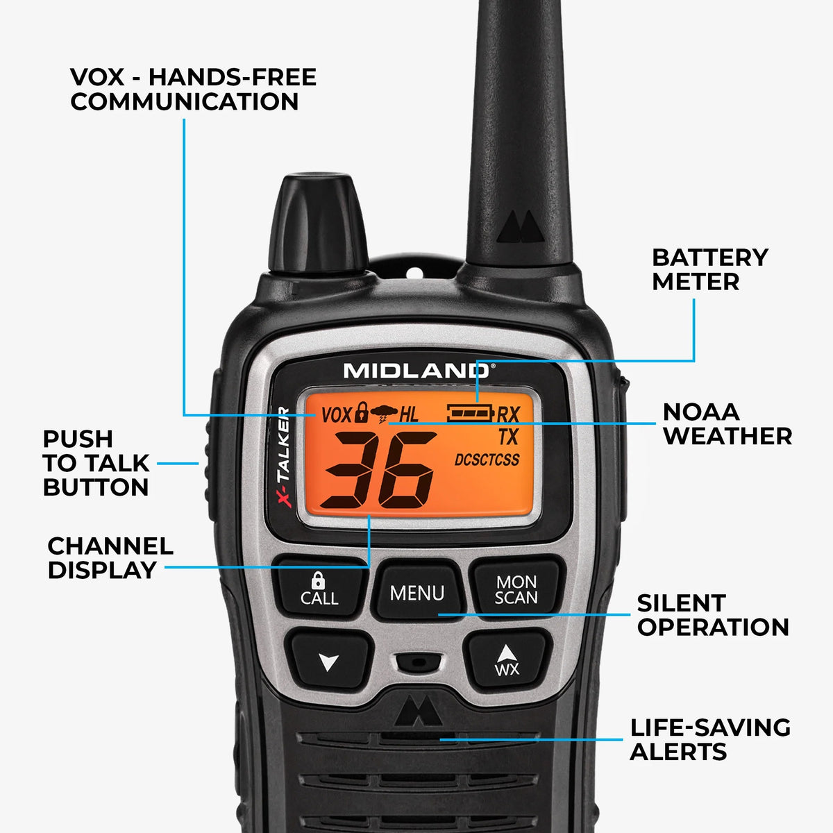 Midland Radio T71VP3 Radio Bundle, 2 5/8" Wide, Black - photo 2