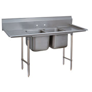 Advance Tabco 93-2-36 Stainless Steel 2 Compartment Sink, 27" Wide - 72"