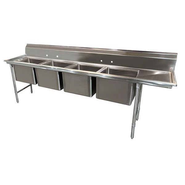 Advance Tabco Stainless Steel Compartment Sink, 42" High - 145"