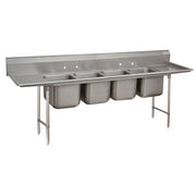 Advance Tabco 93-4-72 Stainless Steel 4 Compartment Sink, 27" Wide - 146"
