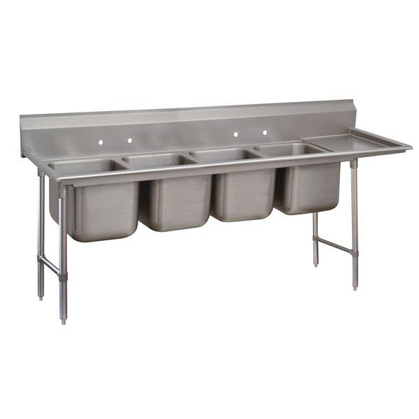 Advance Tabco 93-4-72 Stainless Steel 4 Compartment Sink, 27" Wide - 113"