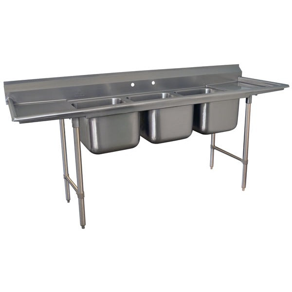 Advance Tabco 9-3-54 Stainless Steel 3 Compartment Sink, 27" Wide - 125"