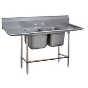 Advance Tabco 94-2-36 Stainless Steel 2 Compartment Sink, 27" Wide - 72"
