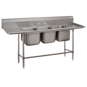 Advance Tabco 94-3-54-18RL Stainless Steel 3 Compartment Sink, 27" x 91" - Default Title