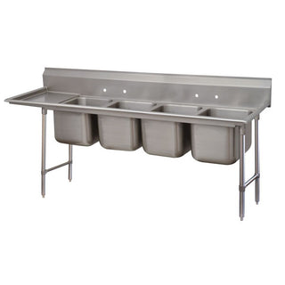Advance Tabco 9-4-72 Stainless Steel 4 Compartment Sink, 27" x 81" - Default Title