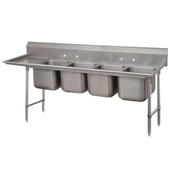 Advance Tabco Stainless Steel 4 Compartment Sink