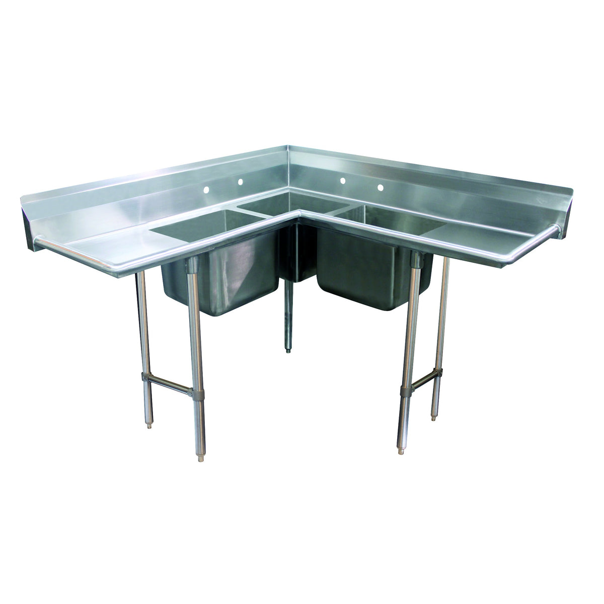 Advance Tabco Stainless Steel Corner Sink, 21" Wide - 108"