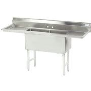 Advance Tabco FC-2-1824 Stainless Steel 2 Compartment Sink, 30" Wide - 84"