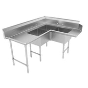 Advance Tabco DTC-3-K20 Stainless Steel Soiled Dishtable, 59" Wide - 71"