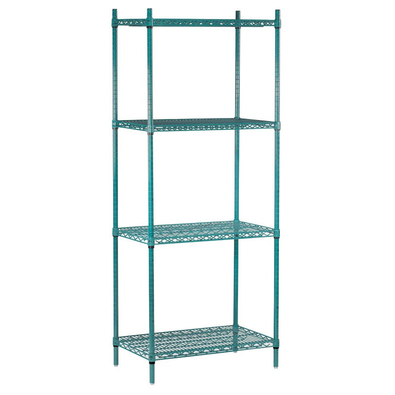 Advance Tabco EGG Metal Wire Shelving Combo, 14" Wide, Green - 42"