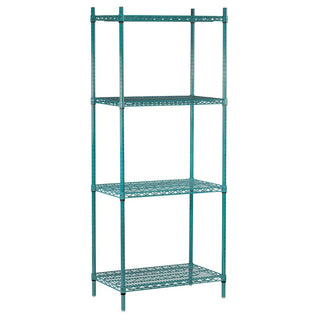 Advance Tabco EGG Metal Wire Shelving Combo, 18" Wide, Green - 36"