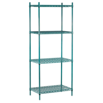 Advance Tabco EGG Metal Wire Shelving Combo, 24" Wide, Green - 36"