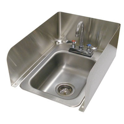 Advance Tabco K-614F Stainless Steel Sink Splash Wrap, 8" High, Silver - Default Title