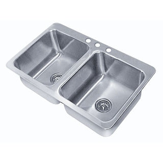 Advance Tabco SS-2-3321-12 Stainless Steel Drop-In Sink, 21" x 33 1/2", Silver - Default Title