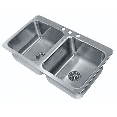 Advance Tabco Stainless Steel Drop-In Sink, 21" Wide, Silver - 45 1/2"
