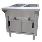 Advance Tabco SW-2E-240 Stainless Steel Food Table, 31 13/16" Wide, 208/240V - Enclosed Base Sliding Doors