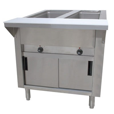 Advance Tabco SW-2E-120 Stainless Steel Food Table, 31 13/16" Wide, 120V - Thermostatic Control Enclosed Base Sliding Doors