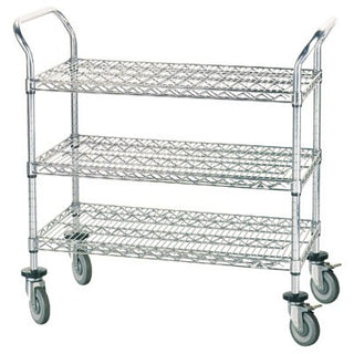Advance Tabco WUC Metal Wire Utility Cart, 38" High, Silver - 18" x 41"