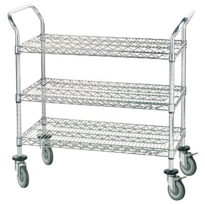 Advance Tabco WUC Metal Wire Utility Cart, 38" High, Silver - 18" x 47"