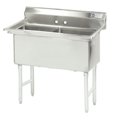 Advance Tabco FS-2-1818 Stainless Steel 2 Compartment Sink, 24" x 56 1/2" - Left