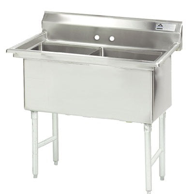 Advance Tabco FS-2-1818 Stainless Steel 2 Compartment Sink, 24" x 56 1/2" - Right