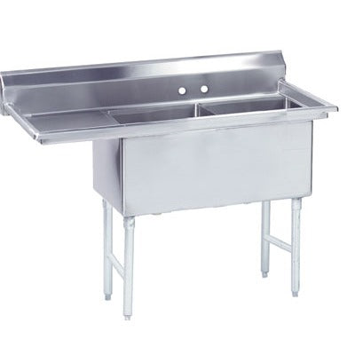 Advance Tabco FS-2-1824 Stainless Steel 2 Compartment Sink, 30" x 56 1/2" - Right