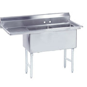 Advance Tabco FS-2 Stainless Steel 2 Compartment Sink, 30" Wide - 74 1/2"