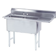 Advance Tabco FS-2 Stainless Steel 2 Compartment Sink, 30" Wide - 74 1/2"