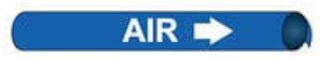 Pipe Marker - Precoiled and Strap-on - Air, Blue, For Pipe 3-3/8" - 4-1/2",12"W