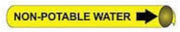 Pipe Marker - Precoiled and Strap-on - Non-Potable Water, Yellow, For Pipe 4-5/8" - 5-7/8",12"W