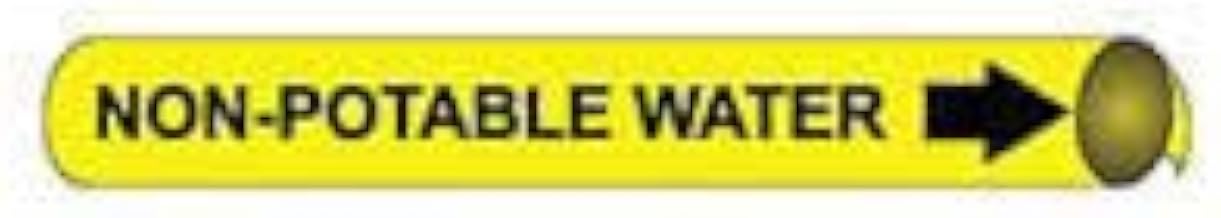 Pipe Marker - Precoiled and Strap-on - Non-Potable Water, Yellow, For Pipe 4-5/8" - 5-7/8",12"W