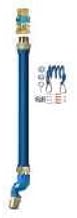 Dormont 1675BPQSR36PS 3/4" Blue Hose Moveable Gas Connector Hose 36" Long with Blue PVC, 1 SnapFast QD, 1 Swivel MAX, & 1 Pair of Safety Set