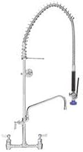 Fisher 8" Centers Backsplash Pre-Rinse W/12" Add On Faucet, Stainless Steel, 52965