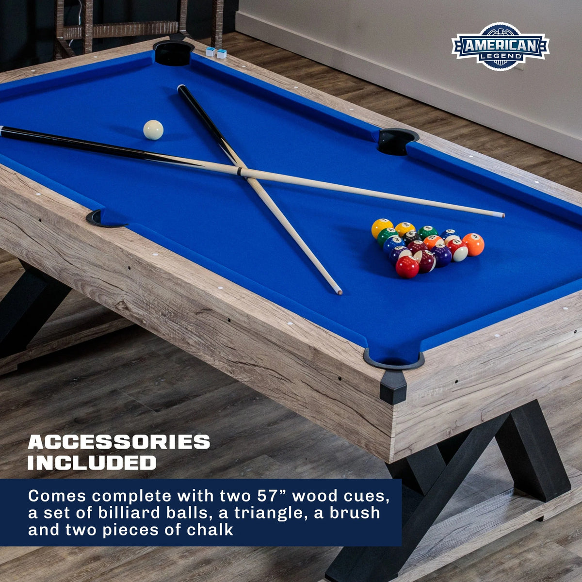Escalade Sports AL3005W American Legend Wood Pool Table, 50 3/8" x 84" - photo 3