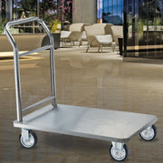 Aarco SB-1C Stainless Steel Luggage Cart, 24" x 36", Silver - photo 2