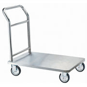 Aarco SB-1C Stainless Steel Luggage Cart, 24" x 36", Silver - Default Title