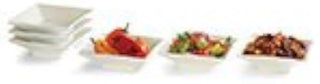 Rosseto Serving Solutions CP003 4.5 in. Square Porcelain Bowl, 6 Piece Set