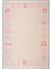 Joy Carpets Kid Essentials Infants & Toddlers Polka Dot Abc's Rug, Pink, 3'10" x 5'4"