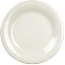 Yanco Milestone Collection Melamine 12" WIDE RIM ROUND PLATE IVORY Box of 12