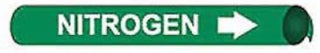 Pipe Marker - Precoiled and Strap-on - Nitrogen, Green, For Pipe 3/4" - 1",8"W