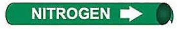 Pipe Marker - Precoiled and Strap-on - Nitrogen, Green, For Pipe 3/4" - 1",8"W