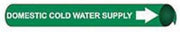 Pipe Marker - Precoiled and Strap-on - Domestic Cold Water Supply, GRN, For Pipe 4-5/8-5-7/8",12"W