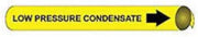 Pipe Marker - Precoiled and Strap-on - Low Pressure Condensate, YLW, For Pipe 4-5/8" - 5-7/8",12"W