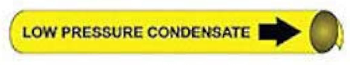 Pipe Marker - Precoiled and Strap-on - Low Pressure Condensate, YLW, For Pipe 3-3/8" - 4-1/2",12"W