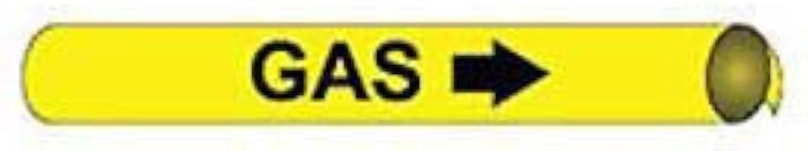 Pipe Marker - Precoiled and Strap-on - Gas, Yellow, For Pipe 3/4" - 1",8"W