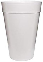 DART Foam Drink Cups, 32oz, White, 25/Bag, 20 Bags/Carton