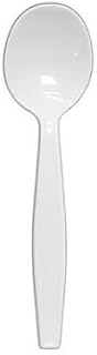 AmerCareRoyal Heavy Weight Unwrapped Disposable Polystyrene Soup Spoons for Restaurants and Catering, White, Pack of 1000